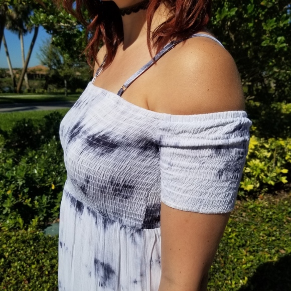 Gray White Tie Dye Maxi - Picture 5 of 5